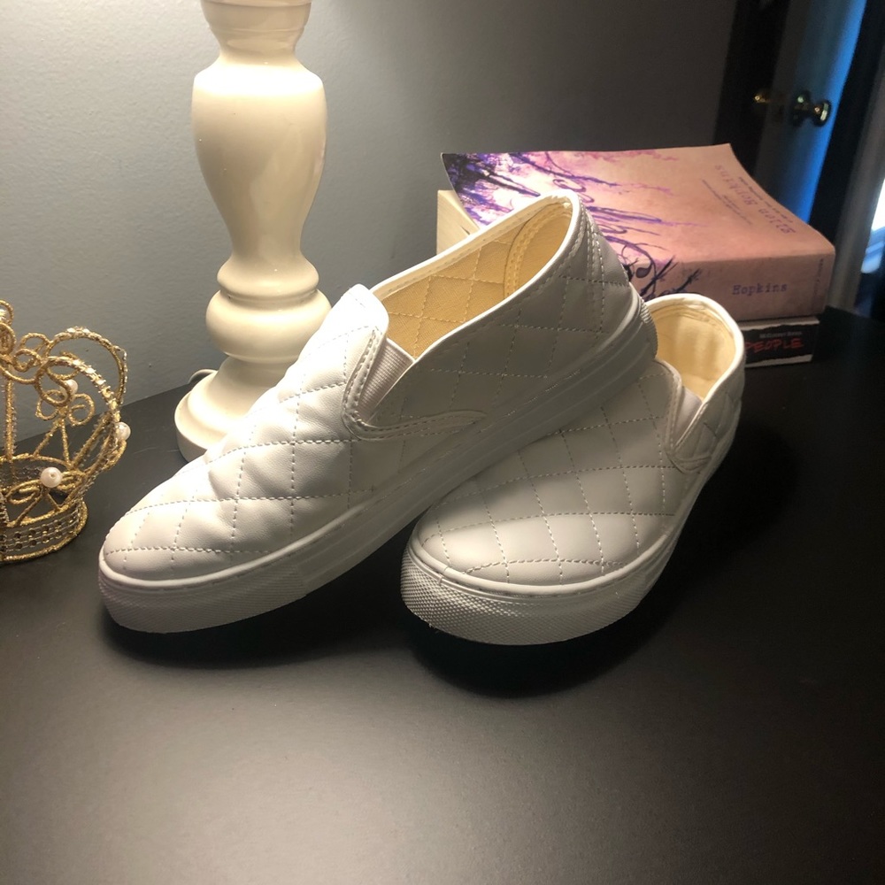 White slip ons